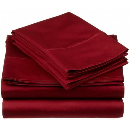 IMPRESSIONS BY LUXOR TREASURES 530 Thread Count Egyptian Cotton Full Sheet Set Solid Burgundy 530FLSH SLBG